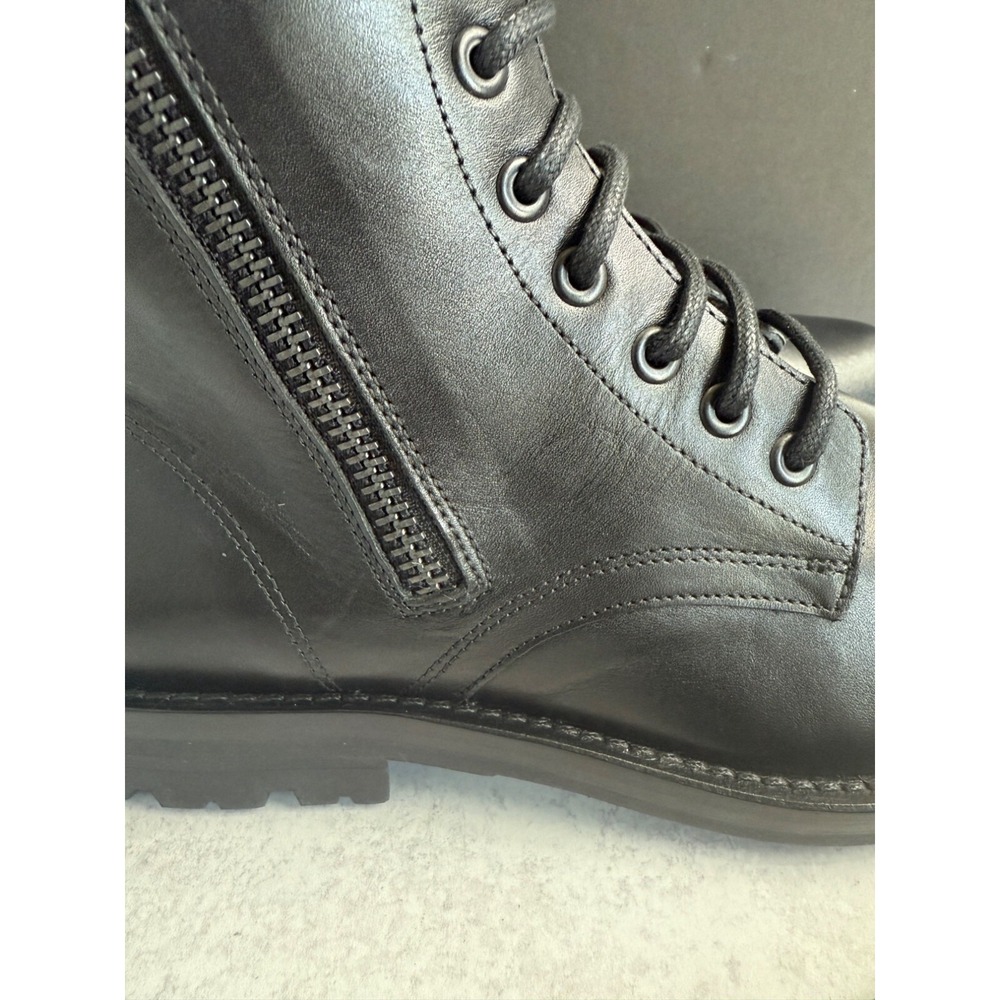 The Kooples Men's Ranger Black Leather Lace-Up Combat Boots Zippers FR 41/US 7 - Picture 7 of 16